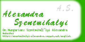 alexandra szentmihalyi business card